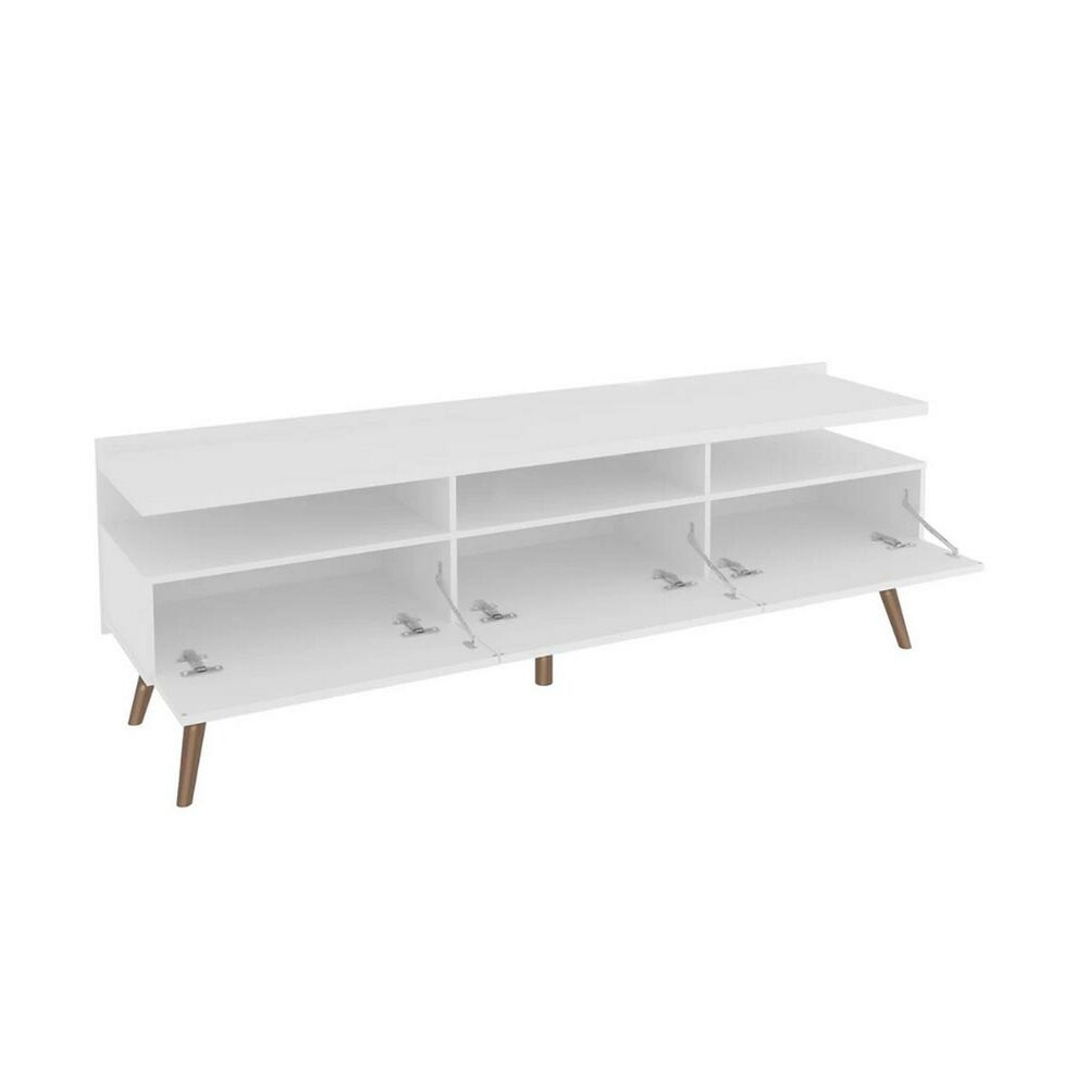 Jasmine White TV Stand Jasmine White TV Stand on white background side